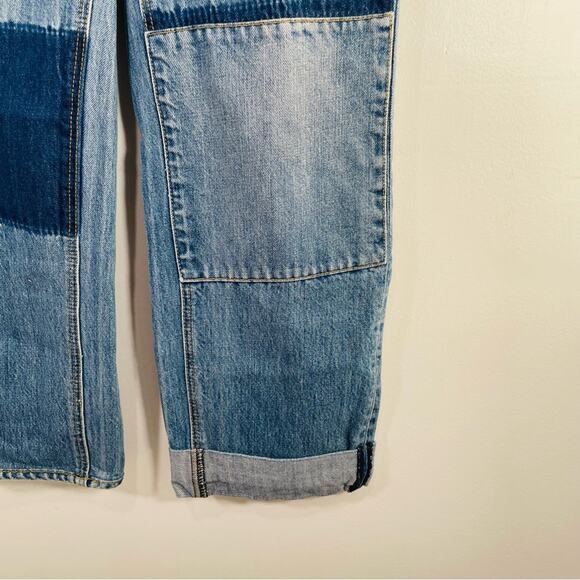 Rebecca Taylor La Vie High Rise Patchwork Straight Leg Denim Jeans 24 - Picture 5 of 11